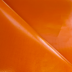Ткань ПВХ 450 гр/м2, Оранжевый (Ширина 160см), на отрез  в Белгороде